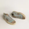 Men's V-Star in light blue canvas with dove-gray leather star