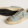 Men's V-Star in light blue canvas with dove-gray leather star