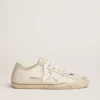 Men's V-Star in white leather with white star and light blue stripe on the foxing