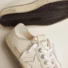 Men's V-Star in white leather with white star and light blue stripe on the foxing