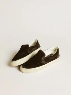 Men’s VCE Penstar in black suede with black leather heel tab
