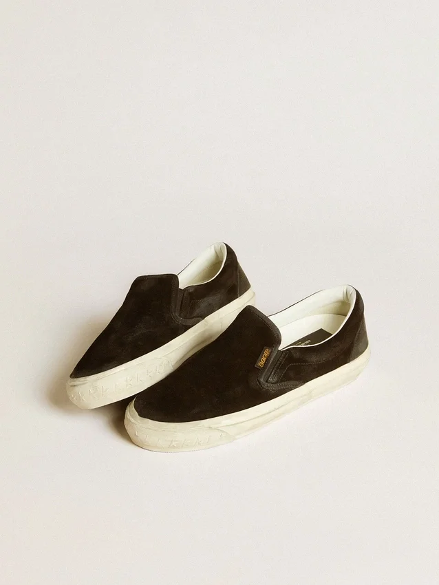 Men's VCE Penstar in black suede with black leather heel tab