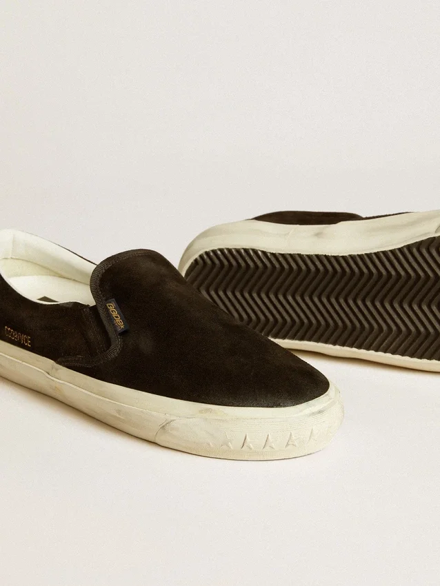 Men's VCE Penstar in black suede with black leather heel tab