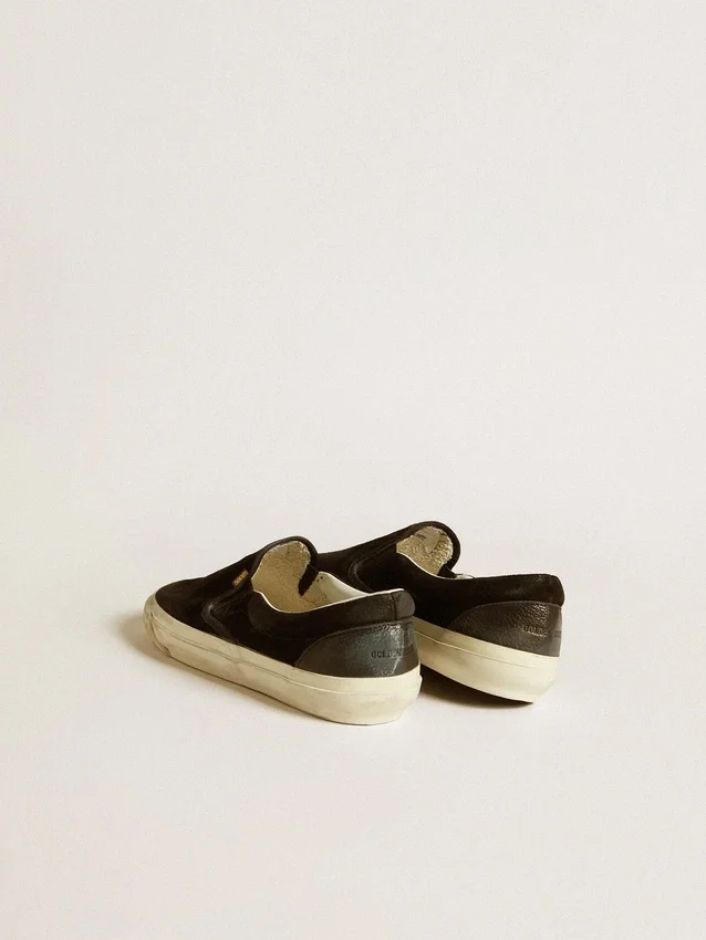 Men's VCE Penstar in black suede with black leather heel tab