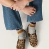 Men's VCE Penstar in leopard-print pony skin with black leather heel tab