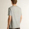 Men's vintage-effect gray T-shirt with print on the front