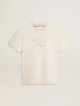 Men's vintage-look white T-shirt with front print