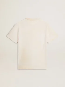 Men’s vintage-look white T-shirt with front print