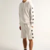 Men's vintage white bermuda shorts with contrasting black stars