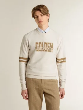 Men’s white cotton sweatshirt with front print