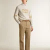 Men's white cotton sweatshirt with front print