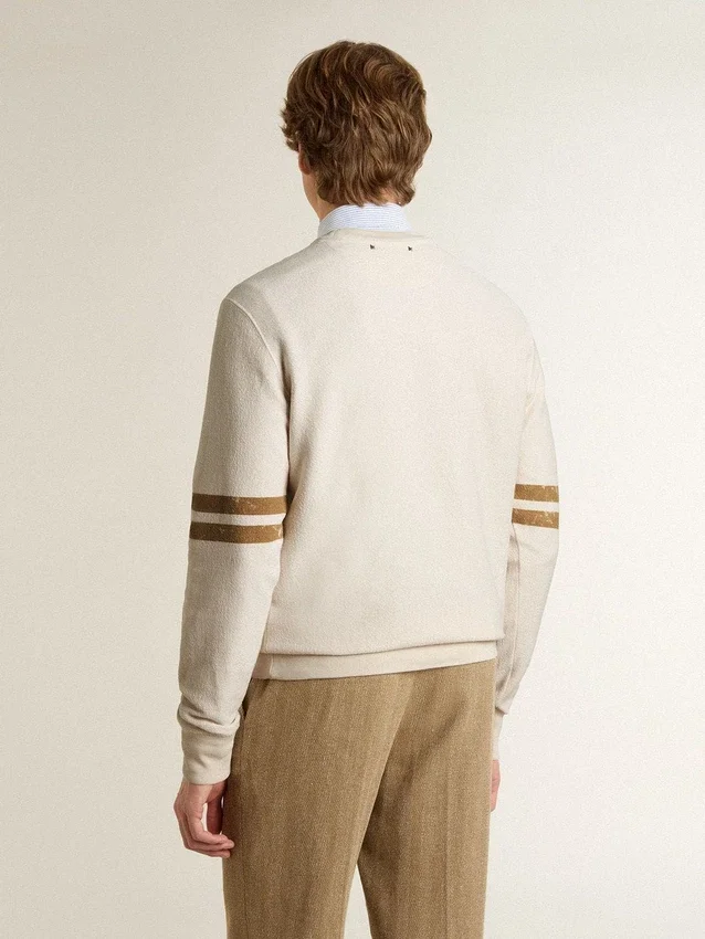 Men's white cotton sweatshirt with front print