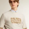 Men's white cotton sweatshirt with front print