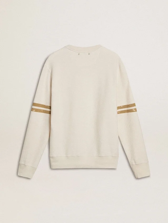 Men's white cotton sweatshirt with front print