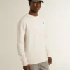 Men's white cotton sweatshirt with print on the back