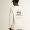 Men's white cotton sweatshirt with print on the back