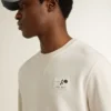 Men's white cotton sweatshirt with print on the back