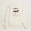 Men's white cotton sweatshirt with print on the back