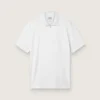 Men's white sports zipped polo shirt
