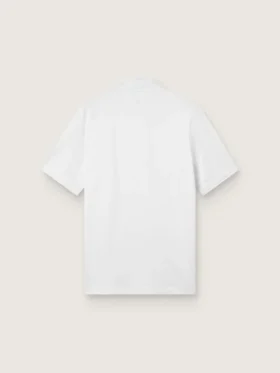 Men’s white sports zipped polo shirt