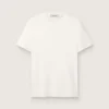 Men's white T-shirt with distressed treatment