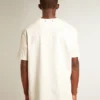 Men's white T-shirt with distressed treatment