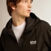 Men's windcheater with contrasting white logo and star