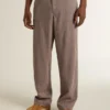 Men’s wool blend pants in light brown micro chevron