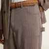 Men’s wool blend pants in light brown micro chevron