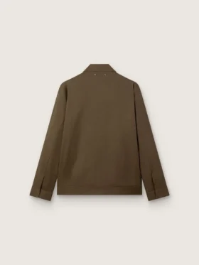 Men’s wool gabardine coach jacket with embroidery