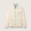 Men's work jacket in light sand-colored denim