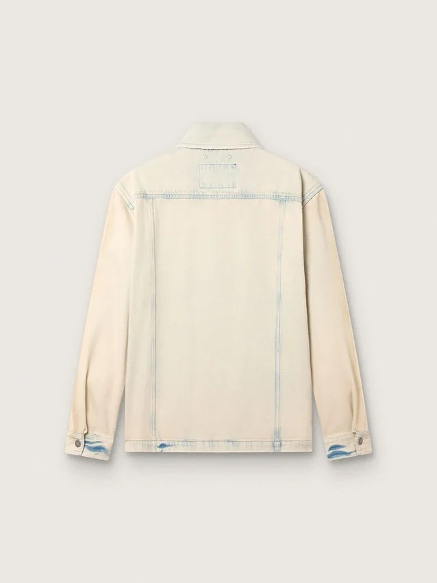 Men's work jacket in light sand-colored denim