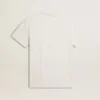 Men's worn-white cotton T-shirt with black lettering