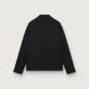 Men’s zip-up jacket in black wool gabardine