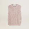 Mesh knit top with sequins and contrasting details