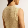 Mesh knit top with sequins and contrasting details