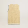 Mesh knit top with sequins and contrasting details