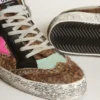 Mid Star in leopard-print pony skin with fuchsia leather star