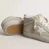 Mid Star in light gray suede with white leather star