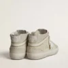 Mid Star in light gray suede with white leather star