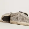 Mid Star in silver suede with Swarovski crystals and suede star