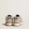 Mid Star in silver suede with Swarovski crystals and suede star