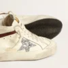 Mid Star LTD in white nappa leather with silver glitter star