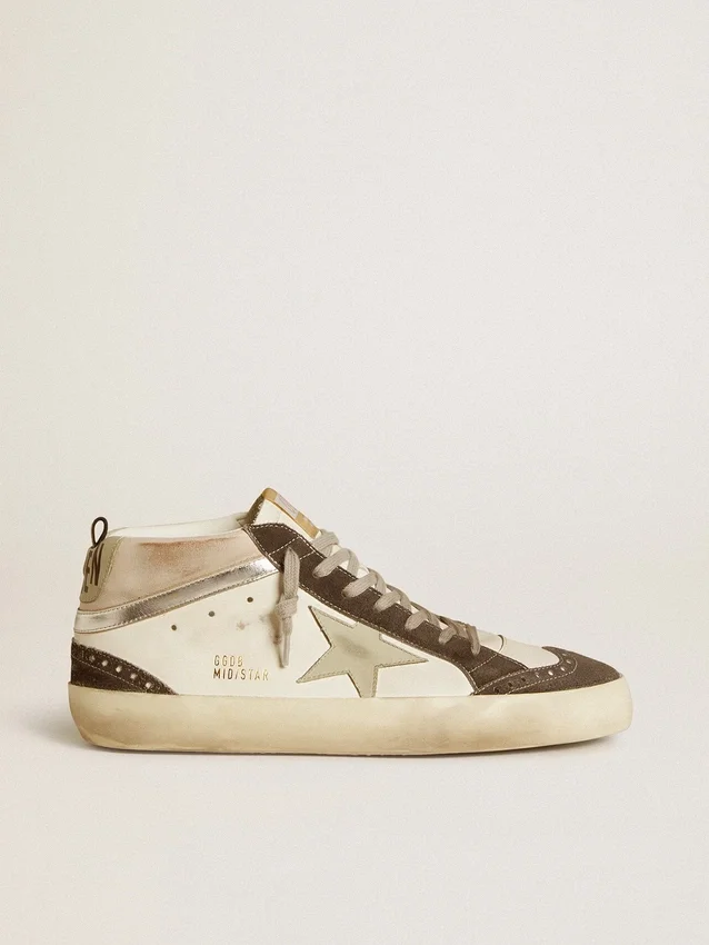 Mid Star with gray leather star and metallic silver leather flash