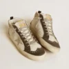 Mid Star with gray leather star and metallic silver leather flash