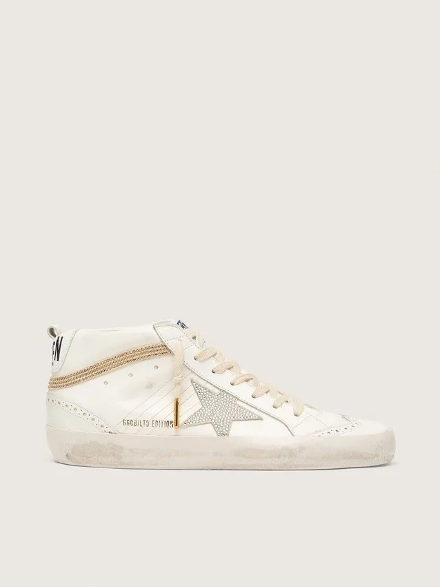 Mid Star with star and heel tab in suede with Swarovski crystals