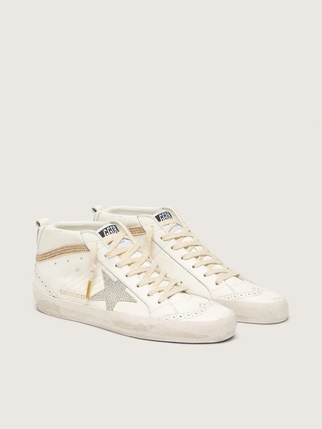 Mid Star with star and heel tab in suede with Swarovski crystals