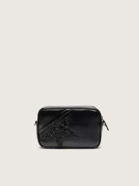 Mini Star Bag in black leather with Swarovski crystal star