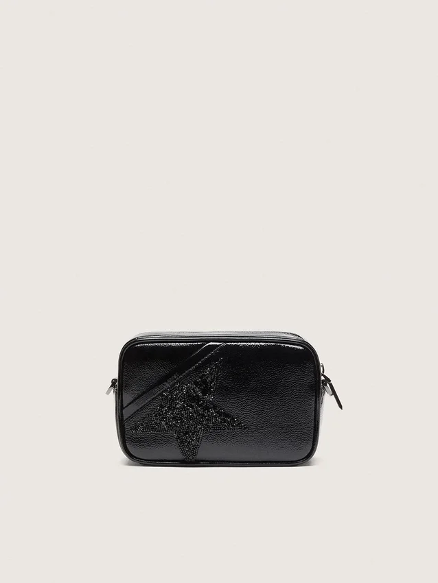 Mini Star Bag in black leather with Swarovski crystal star