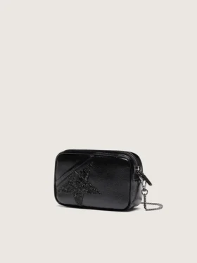 Mini Star Bag in black leather with Swarovski crystal star